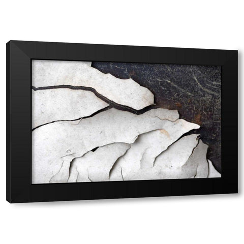 Abstract Fissure I Black Modern Wood Framed Art Print with Double Matting by Stramel, Renee W.