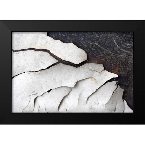 Abstract Fissure I Black Modern Wood Framed Art Print by Stramel, Renee W.