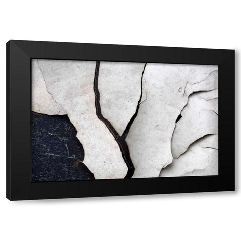 Abstract Fissure II Black Modern Wood Framed Art Print by Stramel, Renee W.