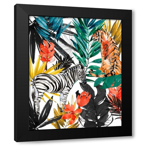 Jungle Life I Black Modern Wood Framed Art Print by Goldberger, Jennifer