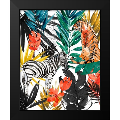 Jungle Life I Black Modern Wood Framed Art Print by Goldberger, Jennifer