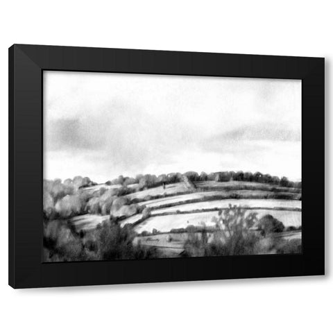 Rolling Landscape Sketch I Black Modern Wood Framed Art Print by Caroline, Emma