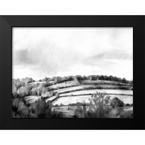 Rolling Landscape Sketch I Black Modern Wood Framed Art Print by Caroline, Emma