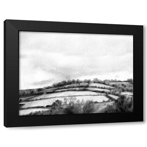 Rolling Landscape Sketch II Black Modern Wood Framed Art Print with Double Matting by Caroline, Emma