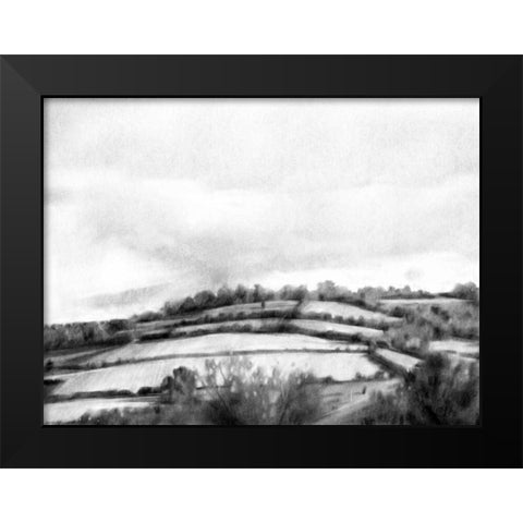 Rolling Landscape Sketch II Black Modern Wood Framed Art Print by Caroline, Emma