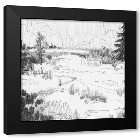 Wildland Sketch I Black Modern Wood Framed Art Print with Double Matting by Green, Jacob
