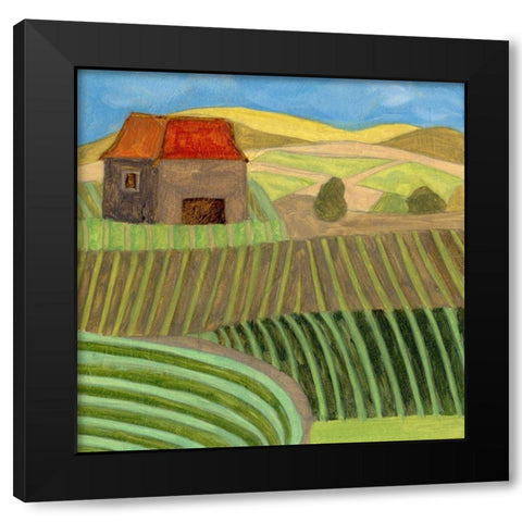 Mountain House II Black Modern Wood Framed Art Print with Double Matting by Wang, Melissa