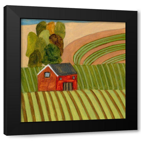 Mountain House III Black Modern Wood Framed Art Print with Double Matting by Wang, Melissa