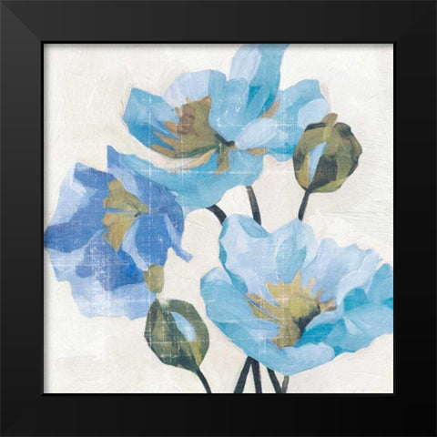 Azure Peony II Black Modern Wood Framed Art Print by Caroline, Emma