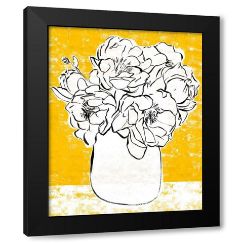 Golden Peony II Black Modern Wood Framed Art Print by Warren, Annie