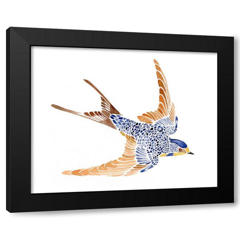 Jeweled Barn Swallow I Black Modern Wood Framed Art Print with Double Matting by Green, Jacob