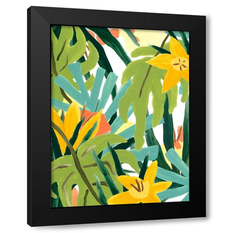 Palm Thatch I Black Modern Wood Framed Art Print with Double Matting by Vess, June Erica