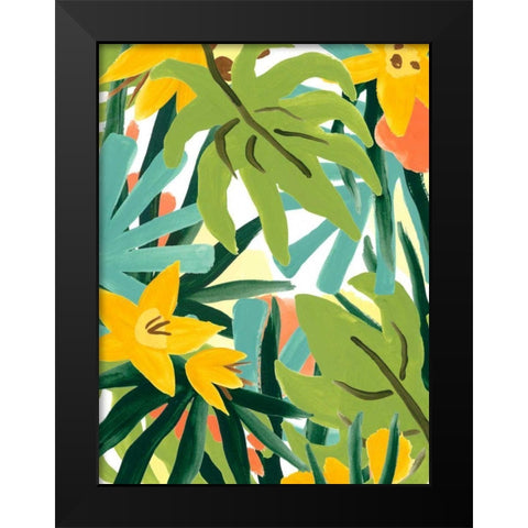 Palm Thatch II Black Modern Wood Framed Art Print by Vess, June Erica