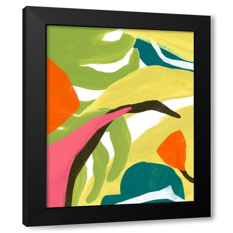 Mod Tropics I Black Modern Wood Framed Art Print with Double Matting by Vess, June Erica