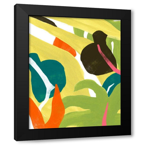 Mod Tropics II Black Modern Wood Framed Art Print with Double Matting by Vess, June Erica