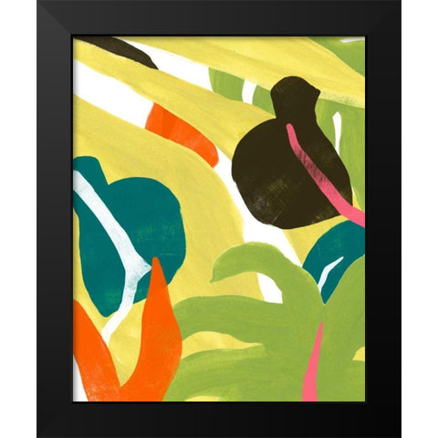 Mod Tropics II Black Modern Wood Framed Art Print by Vess, June Erica