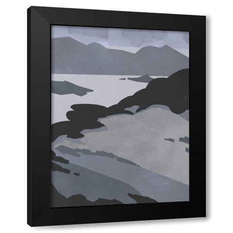 Grayscale Island Chain II Black Modern Wood Framed Art Print with Double Matting by Green, Jacob