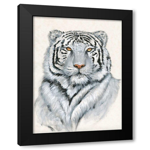 White Tiger I Black Modern Wood Framed Art Print with Double Matting by OToole, Tim