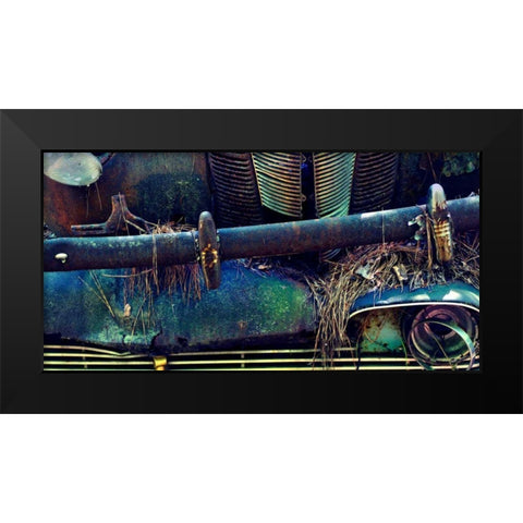 Car Graveyard X Black Modern Wood Framed Art Print by McLoughlin, James