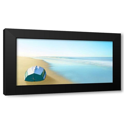 Boat on a Beach II Black Modern Wood Framed Art Print by McLoughlin, James