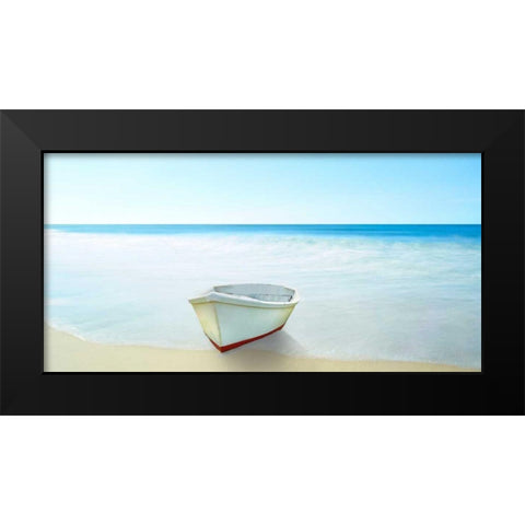 Boat on a Beach III Black Modern Wood Framed Art Print by McLoughlin, James