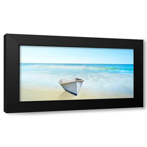Boat on a Beach IV Black Modern Wood Framed Art Print with Double Matting by McLoughlin, James