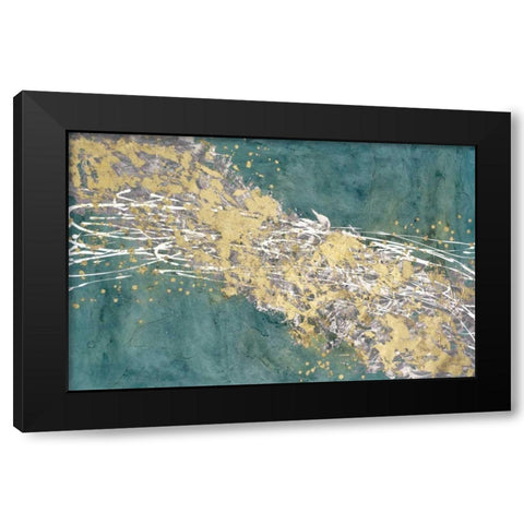 Mistral VI in Sea Green Black Modern Wood Framed Art Print by Willett, Michael