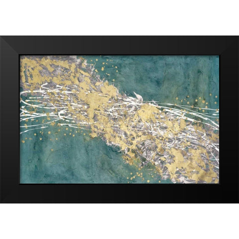 Mistral VI in Sea Green Black Modern Wood Framed Art Print by Willett, Michael