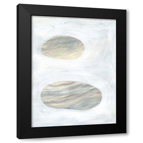 Neutral River Rocks I Black Modern Wood Framed Art Print with Double Matting by Lam, Vanna
