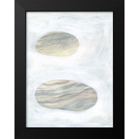 Neutral River Rocks I Black Modern Wood Framed Art Print by Lam, Vanna