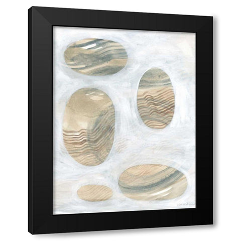 Neutral River Rocks III Black Modern Wood Framed Art Print with Double Matting by Lam, Vanna