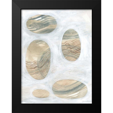 Neutral River Rocks III Black Modern Wood Framed Art Print by Lam, Vanna