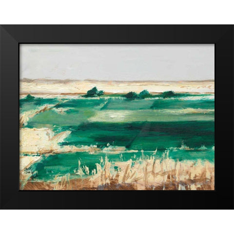 Emerald Fields II Black Modern Wood Framed Art Print by Harper, Ethan