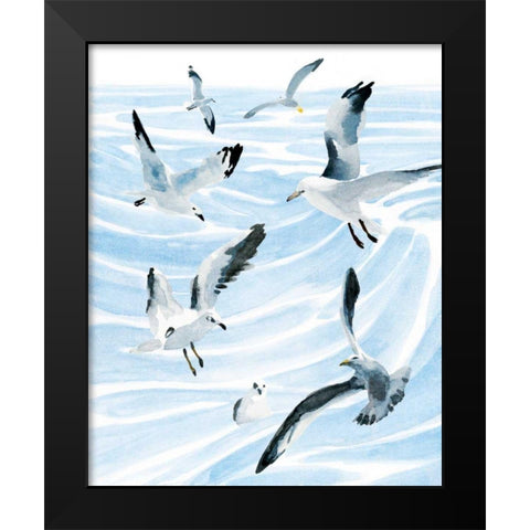 Seagull Soiree II Black Modern Wood Framed Art Print by Warren, Annie