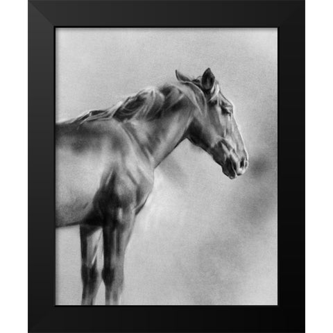 Charcoal Equine Portrait I Black Modern Wood Framed Art Print by Caroline, Emma