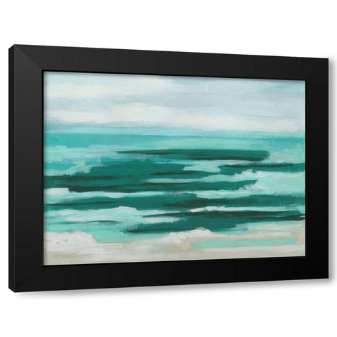 Mint Surf I Black Modern Wood Framed Art Print by Vess, June Erica