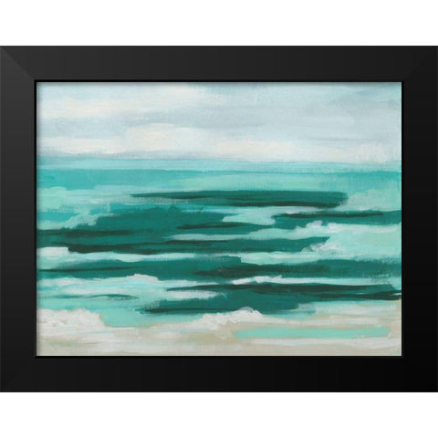 Mint Surf I Black Modern Wood Framed Art Print by Vess, June Erica