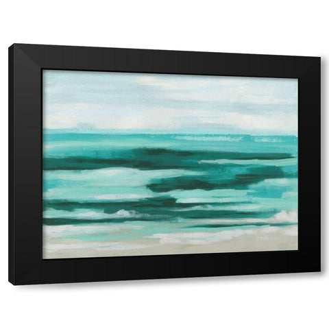 Mint Surf II Black Modern Wood Framed Art Print by Vess, June Erica