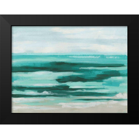 Mint Surf II Black Modern Wood Framed Art Print by Vess, June Erica