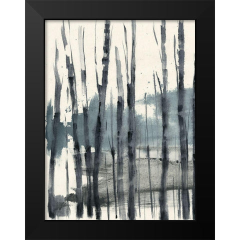 Fluid Treeline II Black Modern Wood Framed Art Print by Goldberger, Jennifer