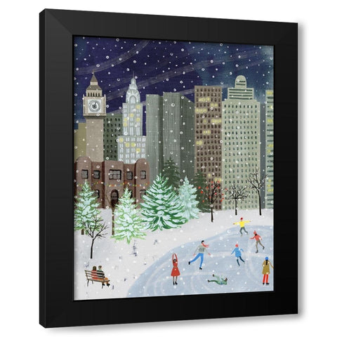 Christmas in the City I Black Modern Wood Framed Art Print with Double Matting by Popp, Grace