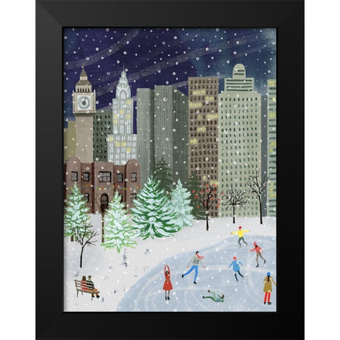 Christmas in the City I Black Modern Wood Framed Art Print by Popp, Grace