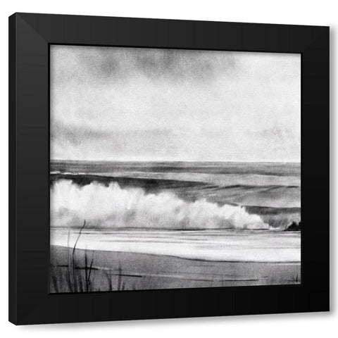 High Tide Sketch II Black Modern Wood Framed Art Print with Double Matting by Caroline, Emma