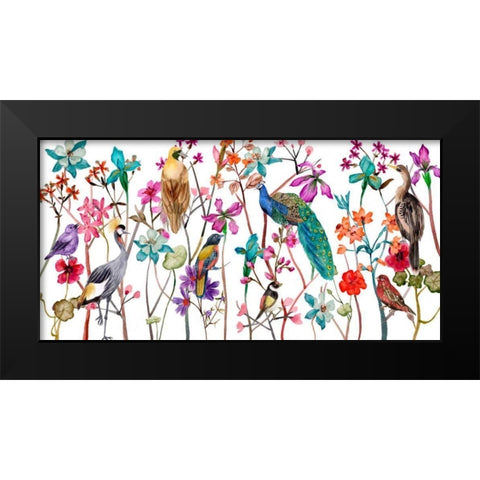 Tangled Garden V Black Modern Wood Framed Art Print by Wang, Melissa