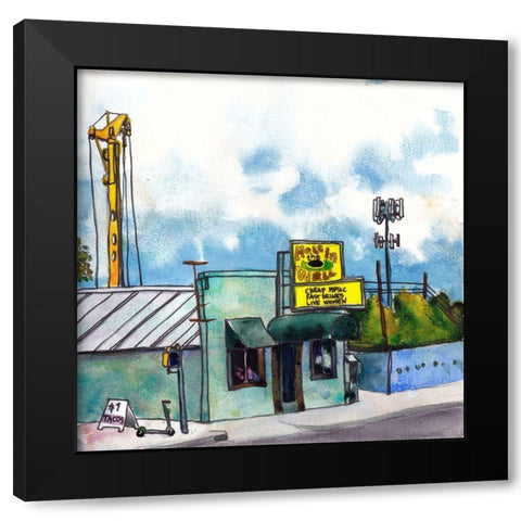 Open Road Stops II Black Modern Wood Framed Art Print with Double Matting by McCreery, Paul