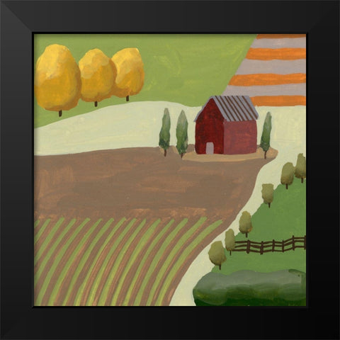 The Hill Village I Black Modern Wood Framed Art Print by Wang, Melissa