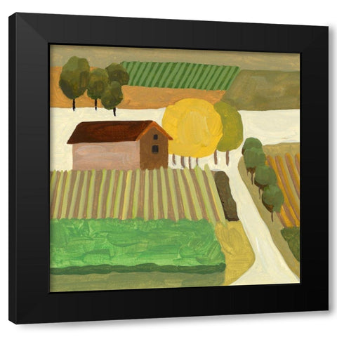 The Hill Village II Black Modern Wood Framed Art Print by Wang, Melissa