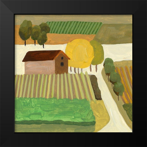 The Hill Village II Black Modern Wood Framed Art Print by Wang, Melissa