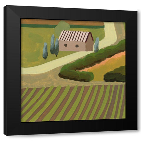 The Hill Village III Black Modern Wood Framed Art Print with Double Matting by Wang, Melissa