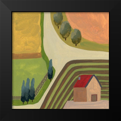 The Hill Village IV Black Modern Wood Framed Art Print by Wang, Melissa